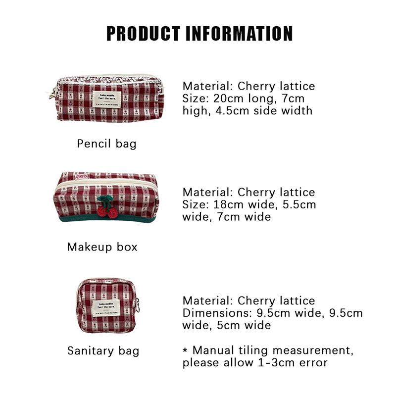 Косметичка-сетка с вишней, Сумка для ручек, Менструальная сумка, Сумка для макияжа, Дорожная сумка-клатч, Сумка для хранения мелочей