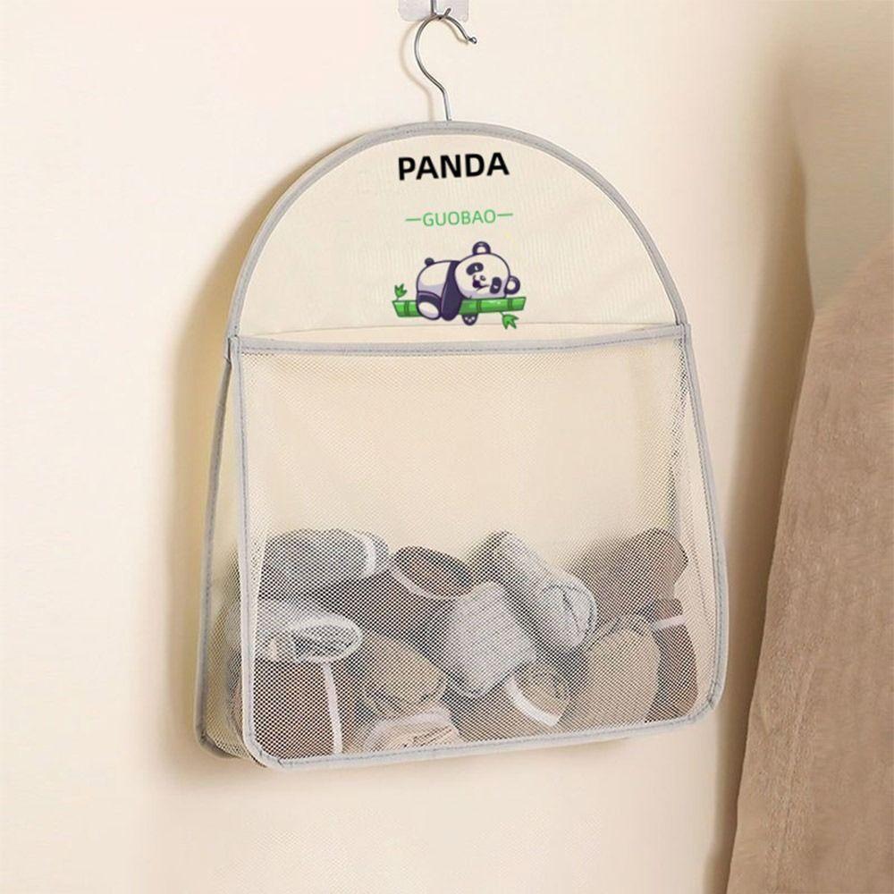 Wardrobe Hanging Socks Storage Bags Save Space Panda Mesh Organizing Bag Storage Mesh Bag