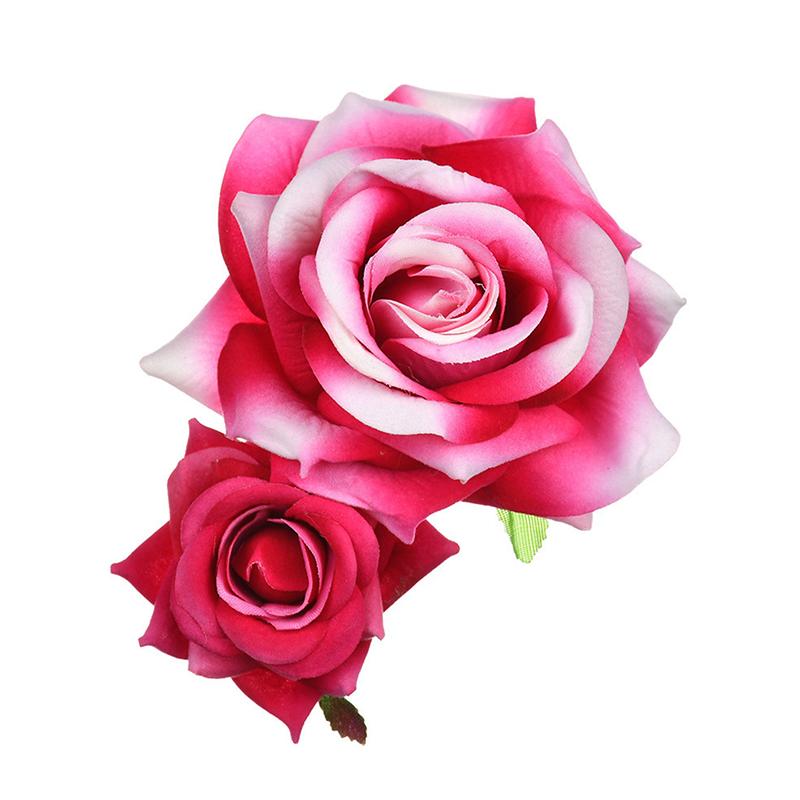 Rose Flower Hair Clip Women Seaside Party Hairgrip Bridal Hairpin Headwear Solid Color Headwear