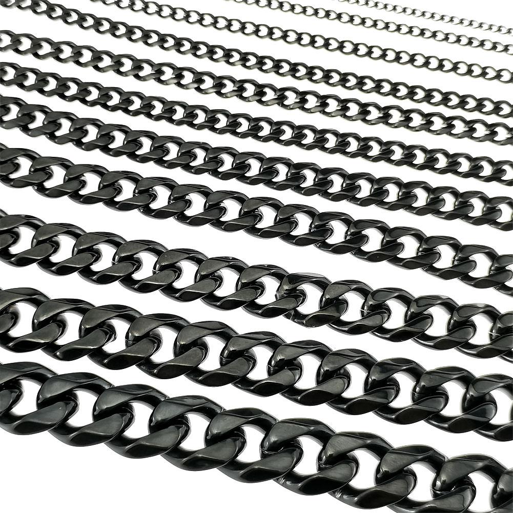 Панк Хип Хип Звено Цепи Черный Цвет Ожерелье Ювелирные Изделия
