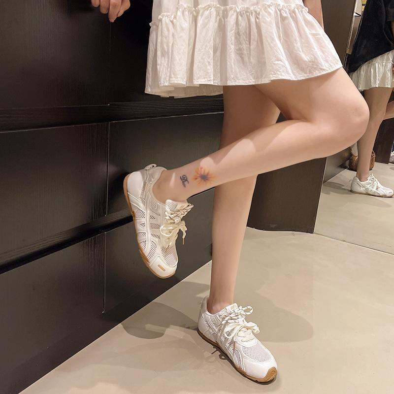 Summer fashion mesh breathable German training shoes women's 2025 new lace-up heightening sports and leisure versatile Forrest Gump shoes