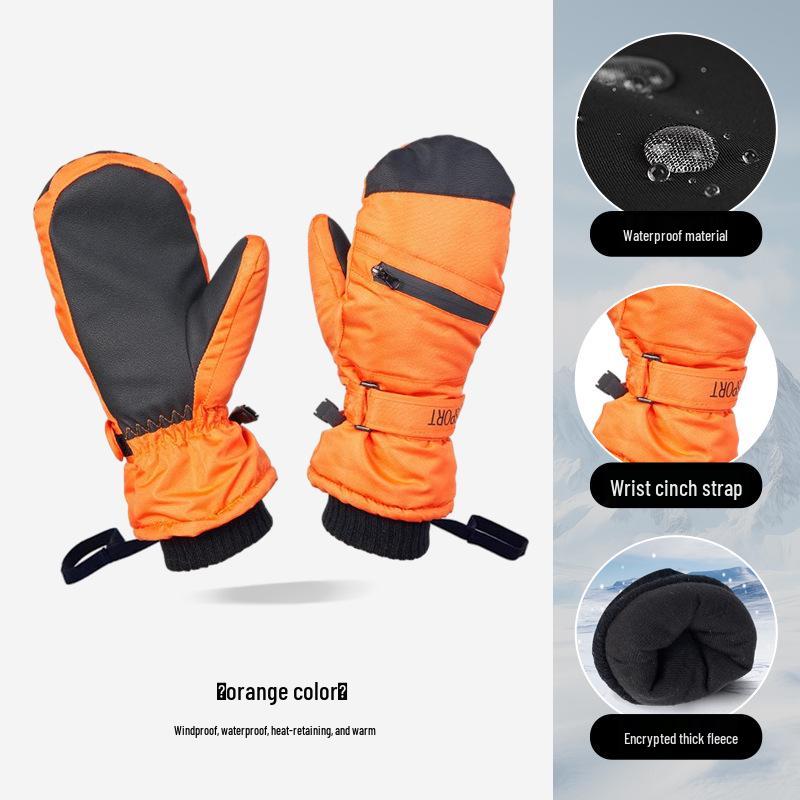 Unisex Winter Ski Gloves: Thick Velvet, Waterproof, Windproof, Touchscreen, Non-Slip for Outdoor Cycling