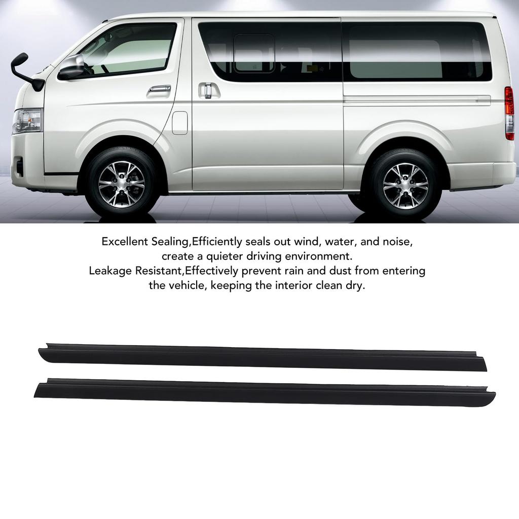 1 Pair Door Weatherstrip Trim 68162-26040 Dustproof, Windproof, and Leakproof for Toyota Hiace Commuter (2005-2018)