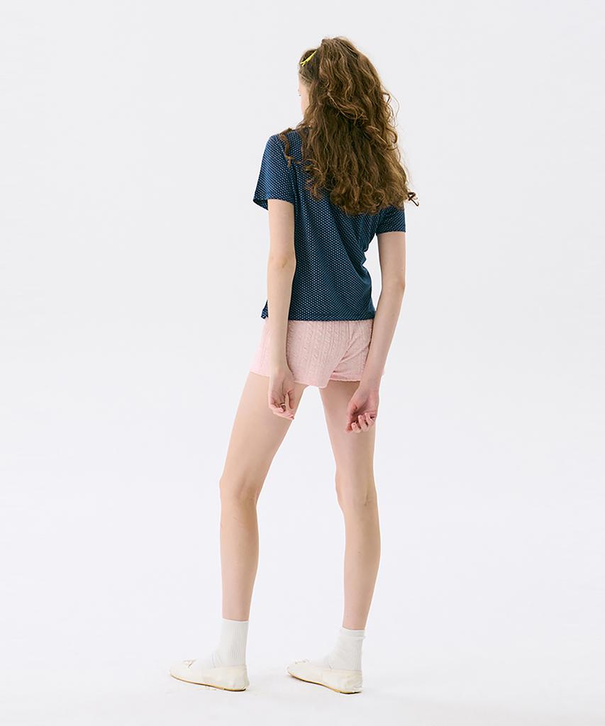 JUNEJUNE SPACE Dot Fitted T_Navy