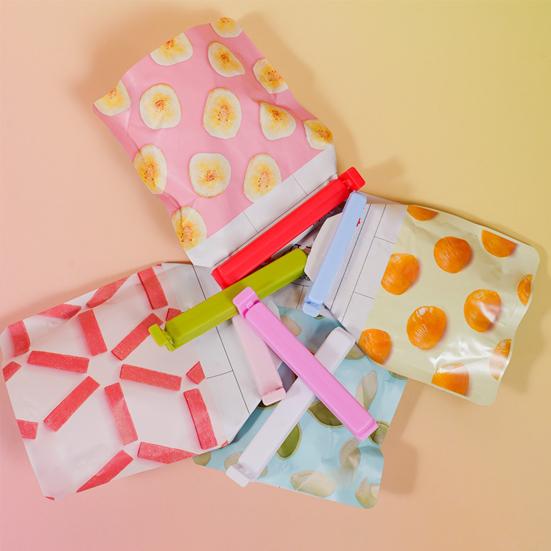 5Pcs Food Bag Sealing Clips with Silicone Seal Reusable Airtight Clamps for Chips Snacks Tea Leaves Kitchen Storage Organizer