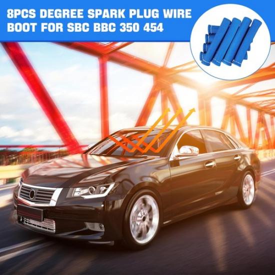 Header Boots 2500° Heat Shield Sleeve Wire Cover Wrap for 350 454 8PCS Blue