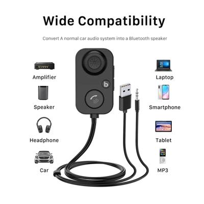 Автомобильный Bluetooth-приемник 5.1 AUX Аудио 3,5 мм Беспроводной адаптер для громкой связи Автомобильный усилитель Динамик Наушники Авто BT-передатчик