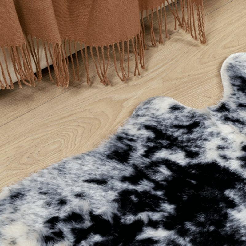 Нескользящий противоскользящий коврик из натуральной кожи большого размера с принтом коровы для гостиной