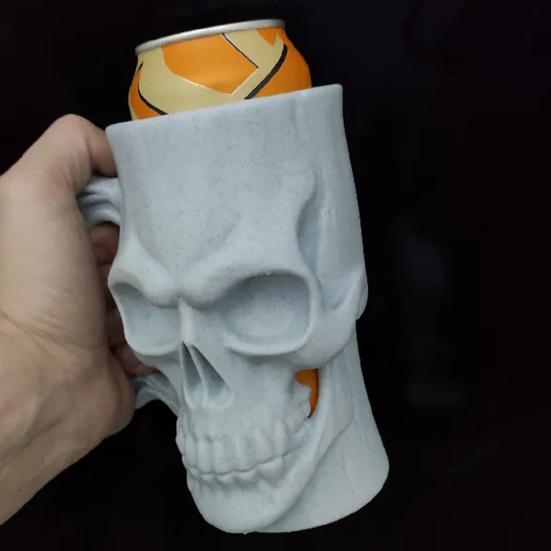 Подстаканник в виде скелета с ручкой, держатель для банок, напечатанный на 3D-принтере, креативный держатель для газированных напитков, пива, энергетических напитков