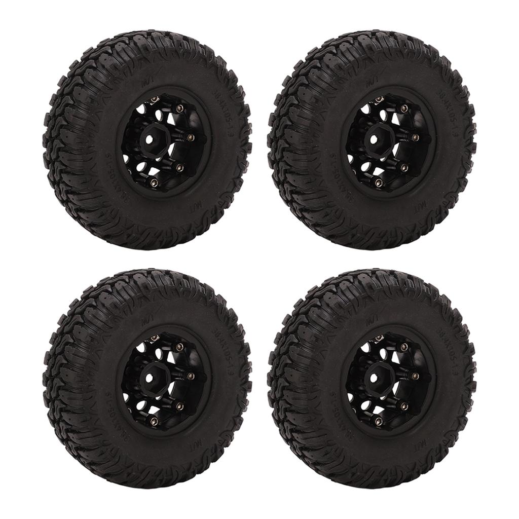 4Pcs 1.9in 105mm RC Rubber Tires S Type Pattern Wear Resistant Replacement RC Hub Wheel Tires for Traxxas for Hsp