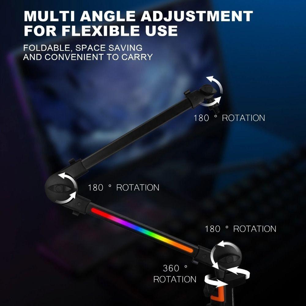 Universal Microphone Boom Arm 360° Rotation Desktop Stand Professional Mic Stand Live Streaming