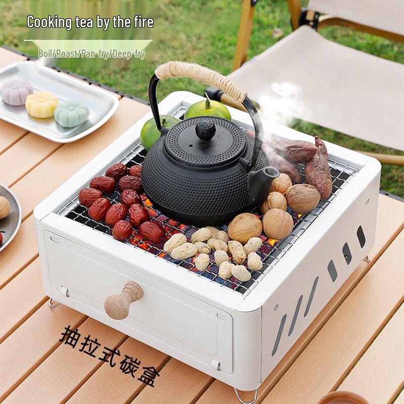 JNL Portable Square BBQ Grill and Tea Set