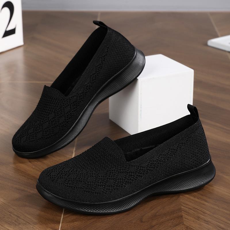 Women's Net Shoes Autumn, Spring and Summer Mesh One-pedal Mother Shoes Breathable Sports Shoes Flat-soled Old Beijing Cloth Shoes Women's Walking