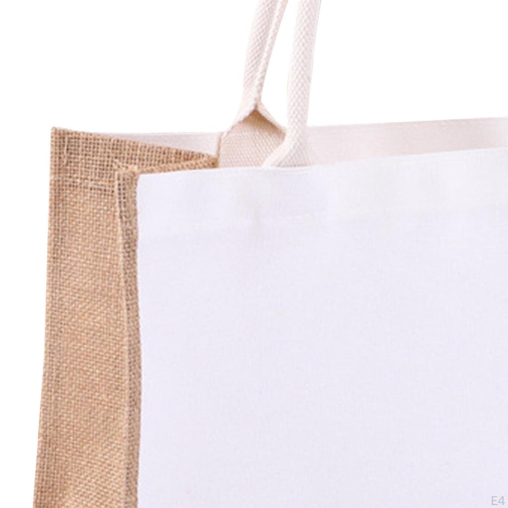 Сумка-тоут из мешковины, холст, подарочные сувениры с открытым верхом, многоразовая продуктовая покупка для DIY, художественных промыслов