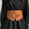 Elastic PU Leather Corset Solid Color Wide Belt Gothic Wide Cummerbunds  Dress