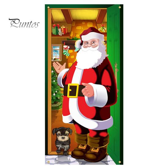 Рождественский занавес, баннер, многоразовый, легко повесить, праздничный дверной чехол для украшения дома, фотосъемка