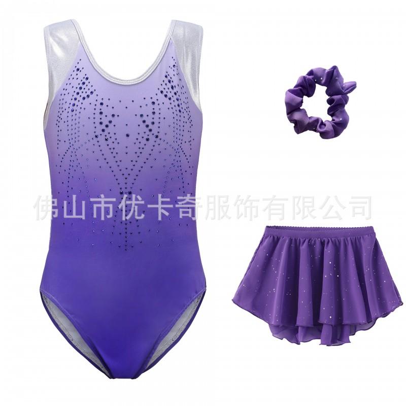 Girls Ballet Leotard With Tulle Skirt Hair Accessory Set Dance Practice Performance Sweet Style
