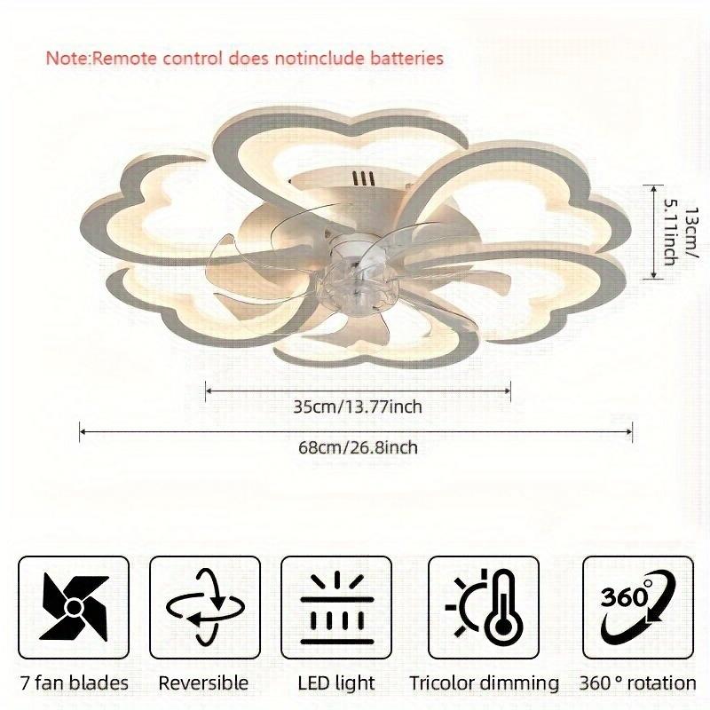 Modern Acrylic LED Ceiling Fan with Lights and Remote Control