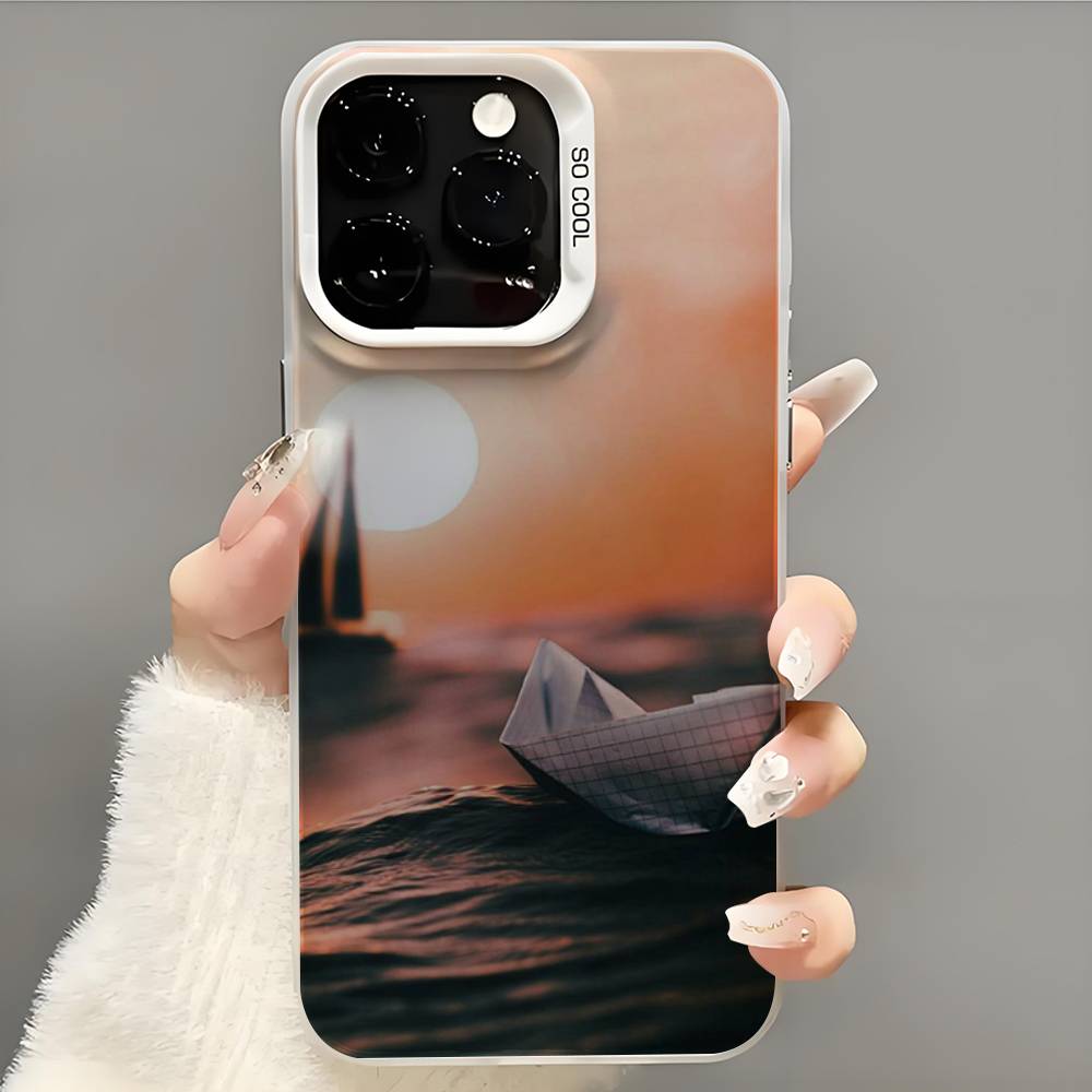 Sailing Boat Phone Case Phone Case For iPhone 14 16 15 11 12 13 Pro Max Mini Plus Shockproof Cover
