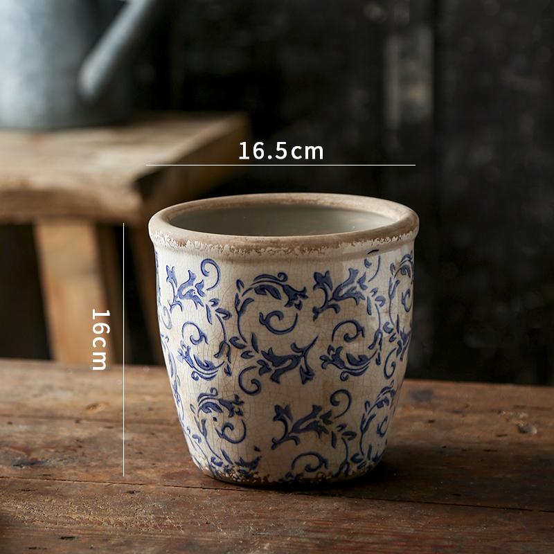 Новый Китайский Антикварный Сине-белый Фарфор Орхидея Бабочка Керамический Цветочный Горшок Гидропоника Посадка Цветов Зеленые Растения Сад