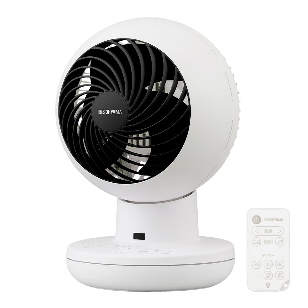 Iris Ohyama Circulator Quiet DC Motor 22 Tatami Swing Swing Remote Control Easy To Clean Powerful Air Blower Compact White Up/Down/Left/Right