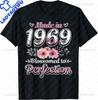 57-летний человек потрясающий Сделано в 1969 году Цветочная футболка на 56-й день рождения Индивидуальность Мужская одежда