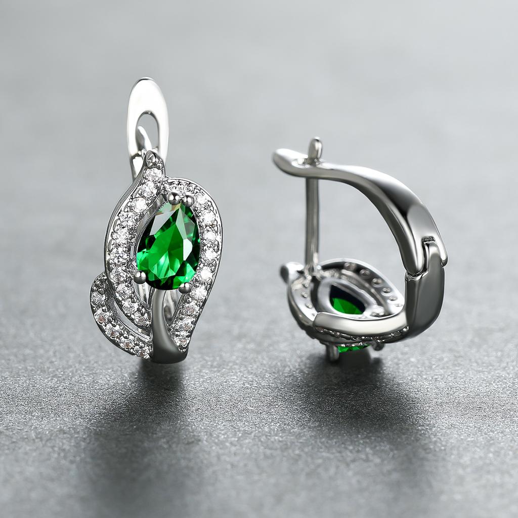 Изысканные женские украшения с каплями воды, красивые красные, синие, фиолетовые каменные серьги, серьги-кольца, романтический подарок на день святого валентина