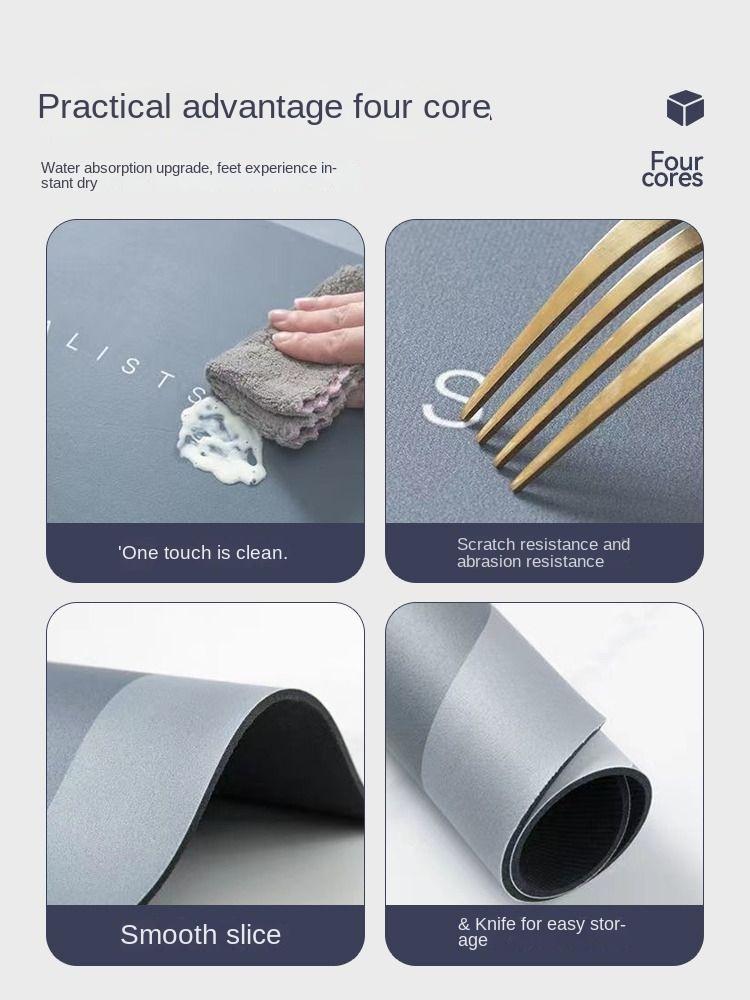 Diatom mud bathroom floor mat, absorbent and non slip soft cushion, can be wiped clean, quick drying toilet floor mat
