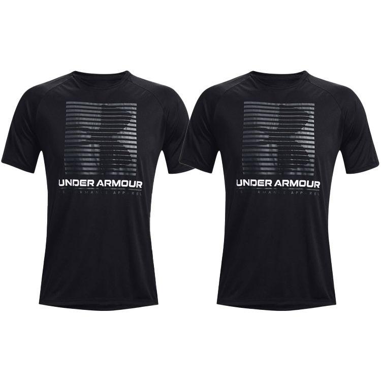 Under Armour Футболка с круглым вырезом и коротким рукавом реглан с принтом, мужская, черная 1370653-001