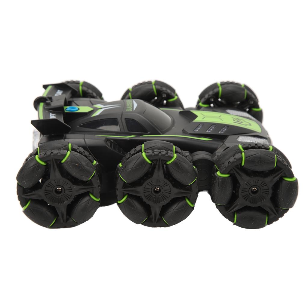 2.4Ghz пульт дистанционного управления трюковая машинка 6 колес свет звук вращающаяся на 360 градусов игрушка для детей зеленый