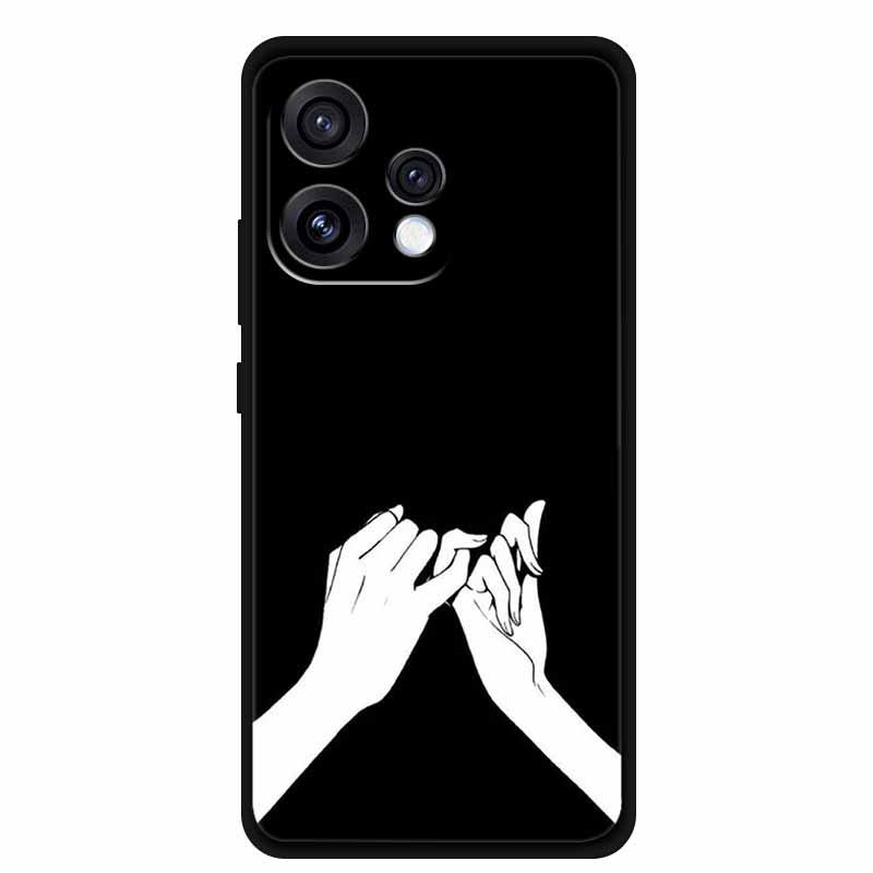 Чехол для Oppo Reno15 5G 6.59" Милый Кот Черный Край Мягкий Силикон Волк Задняя Крышка Телефона Для Oppo Reno 15c 5G Защитный Лев Funda