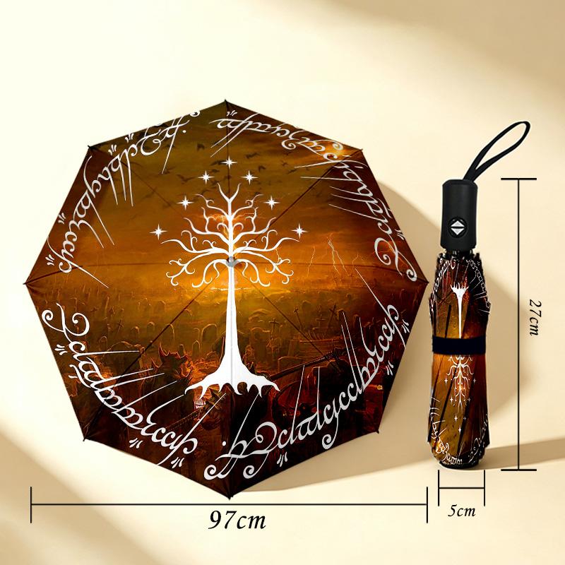 Tree Gondor 8 Ribs 3Fold Black Glue Uv Protection Umbrella Sun Protection Rainproof Compact Folding Umbrella For Travel Daily Use C923171
