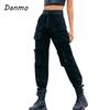 Danmo Удобные брюки с высокой талией Свободные джоггеры Женские брюки Уличная одежда Черные брюки-карго в стиле панк Брюки Женские спортивные брюки для инструментов