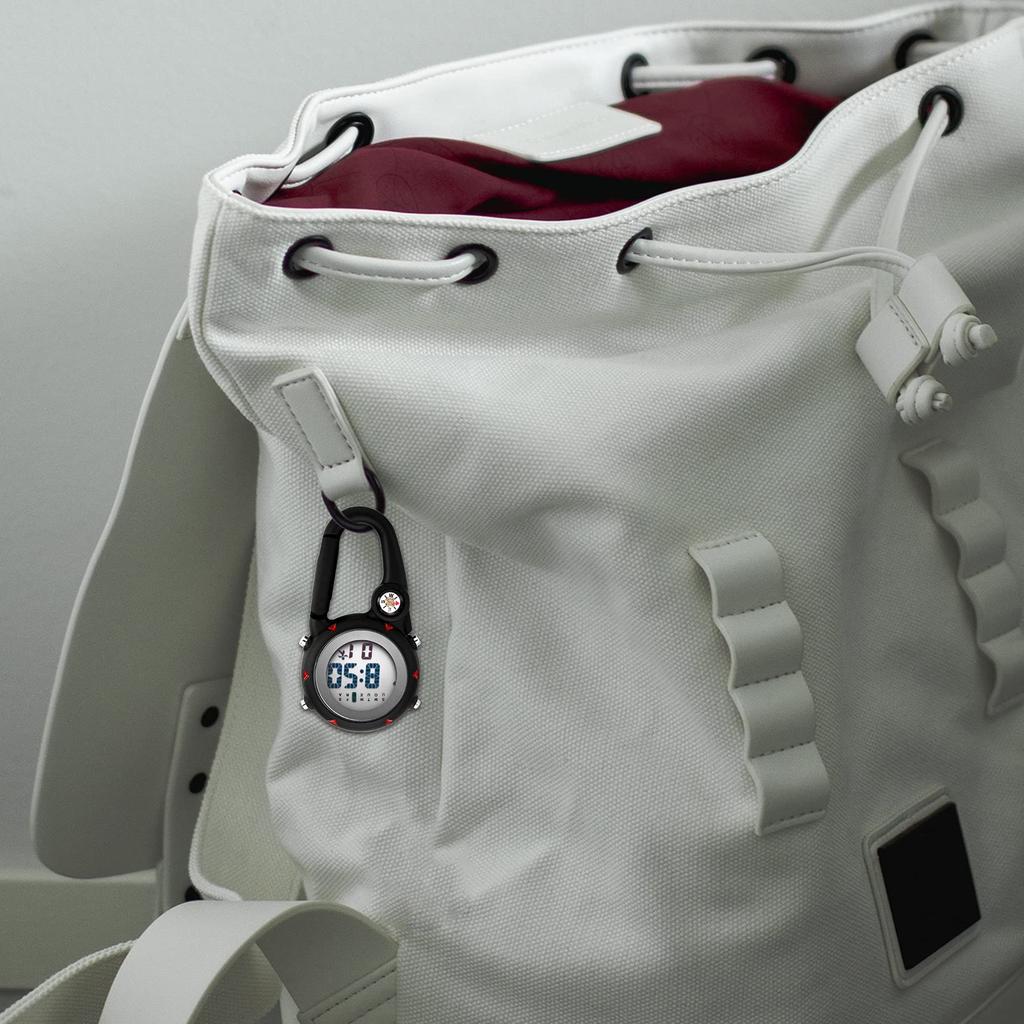 JEWELRYWE Pocket Nurse Digital Carabiner Watch Universal for Men and Simple Pocket Watch, Watch, Display, Watch, Keychain, Women, Nasucan, Bag, (Matte