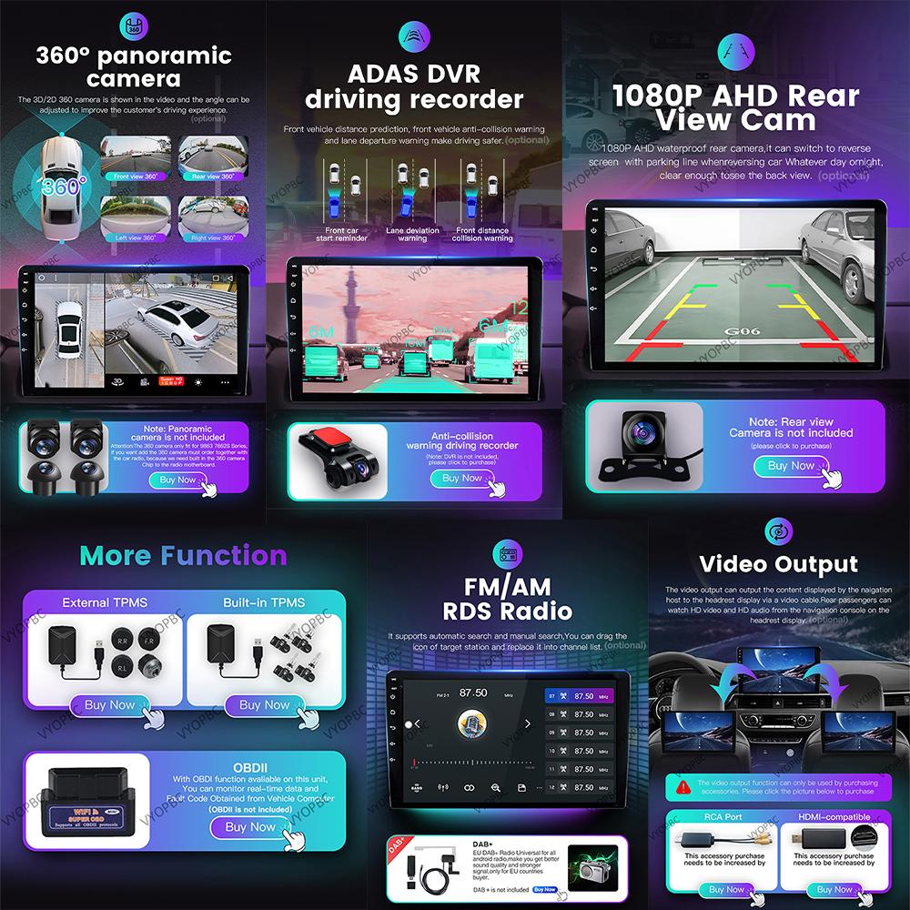 Автомагнитола Android 14 для Ford Fiesta Mk 6 2009 - 2018 2 DIN Навигация GPS Carplay Авторадио Стерео Мультимедийный Головной Блок 5G LET WIFI