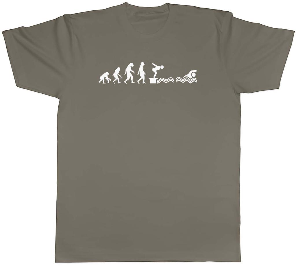 Evolution of Swimming Mens Unisex TShirt Tee