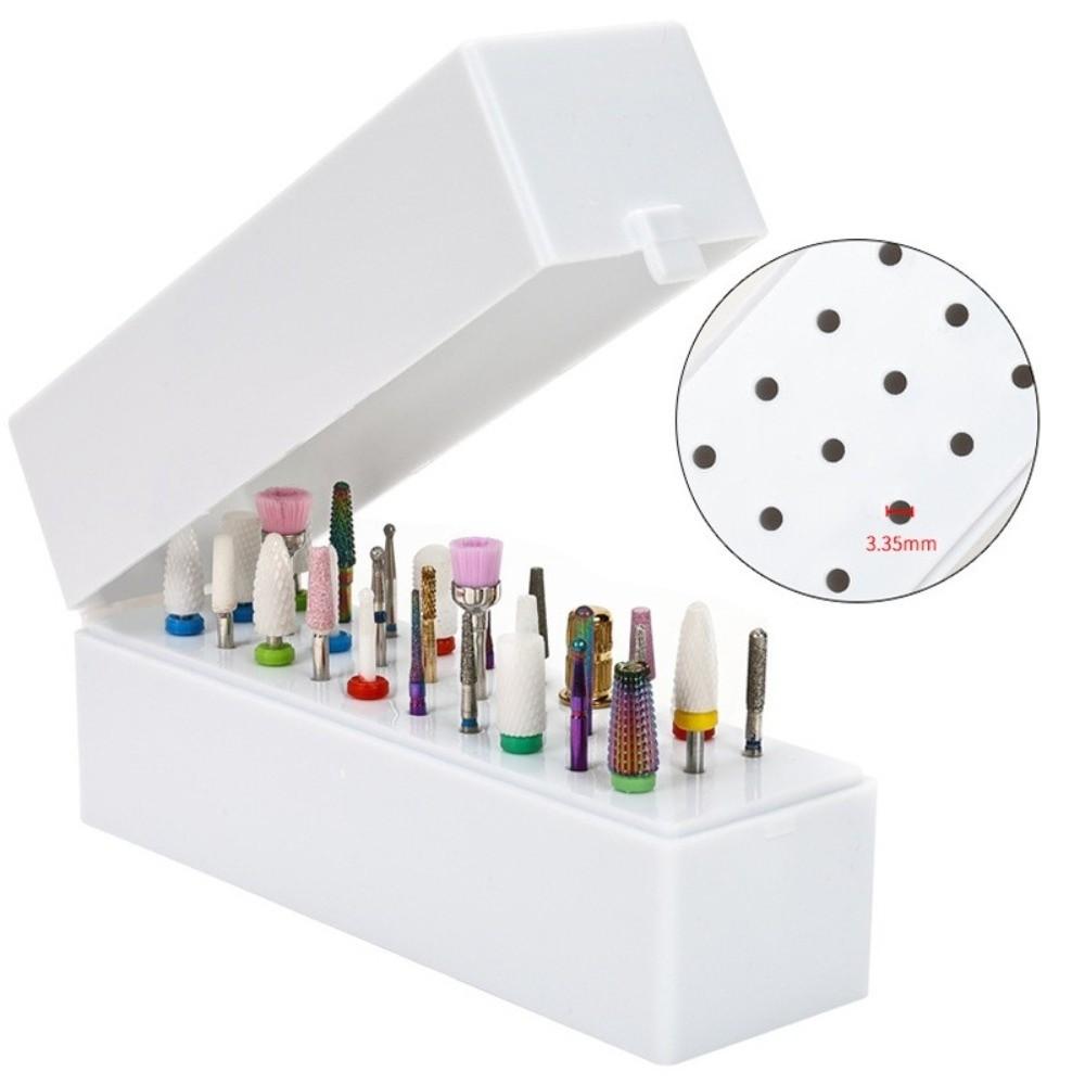 30 Holes Nail Drill Bits Holder Dustproof Efile Bit Organizer Manicure Organizer Manicure Salon