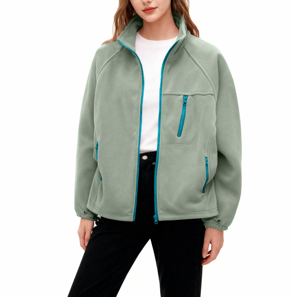 Женское модное повседневное пальто большого размера с длинным рукавом, утолщенное и на флисовой подкладке, со стойкой