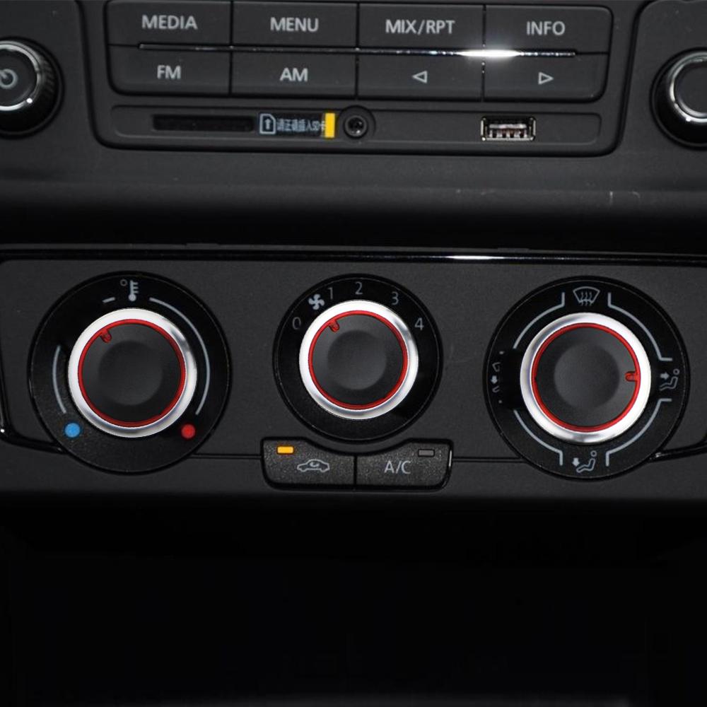 Автоаксессуары Ручка кондиционера Переключатель управления теплом кондиционера Ручка для Volkswagen VW Polo 2014 2015 Алюминиевый сплав 3 шт.