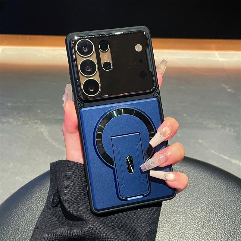 Applicable to Samsung S26Ultra mobile phone case lens cover goggles + suction invisible bracket A57 skin feel anti-drop