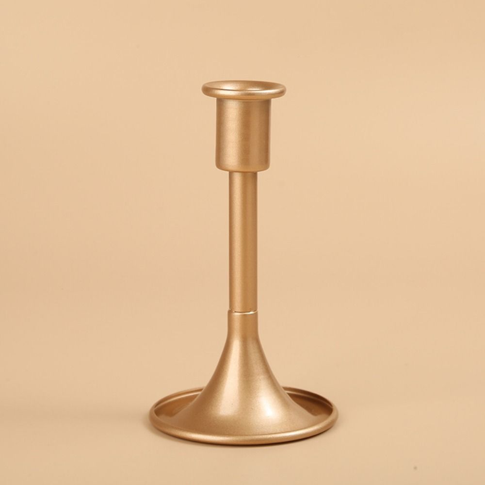 Iron Taper Candle Stand Retro Vintage Candlestick Holder Gold Taper Candle Stick Home Decoration