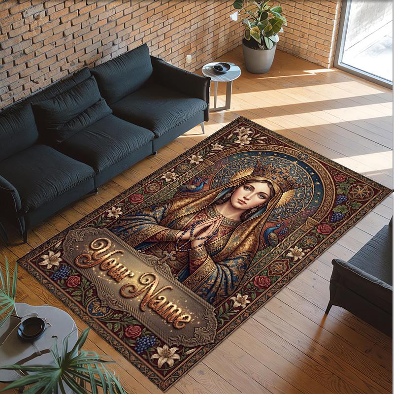 Other Similar Designs Theme Crystal Velvet Rug Personalized Custom Name Text Soft Floor Mat Home Decor