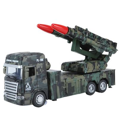 1/32 PL-08 Ракетная пусковая установка грузовик военная модель транспортного средства с огнями и звуками, запускаемая ракета военная машина игрушки инерционный автомобиль подарок для мальчиков
