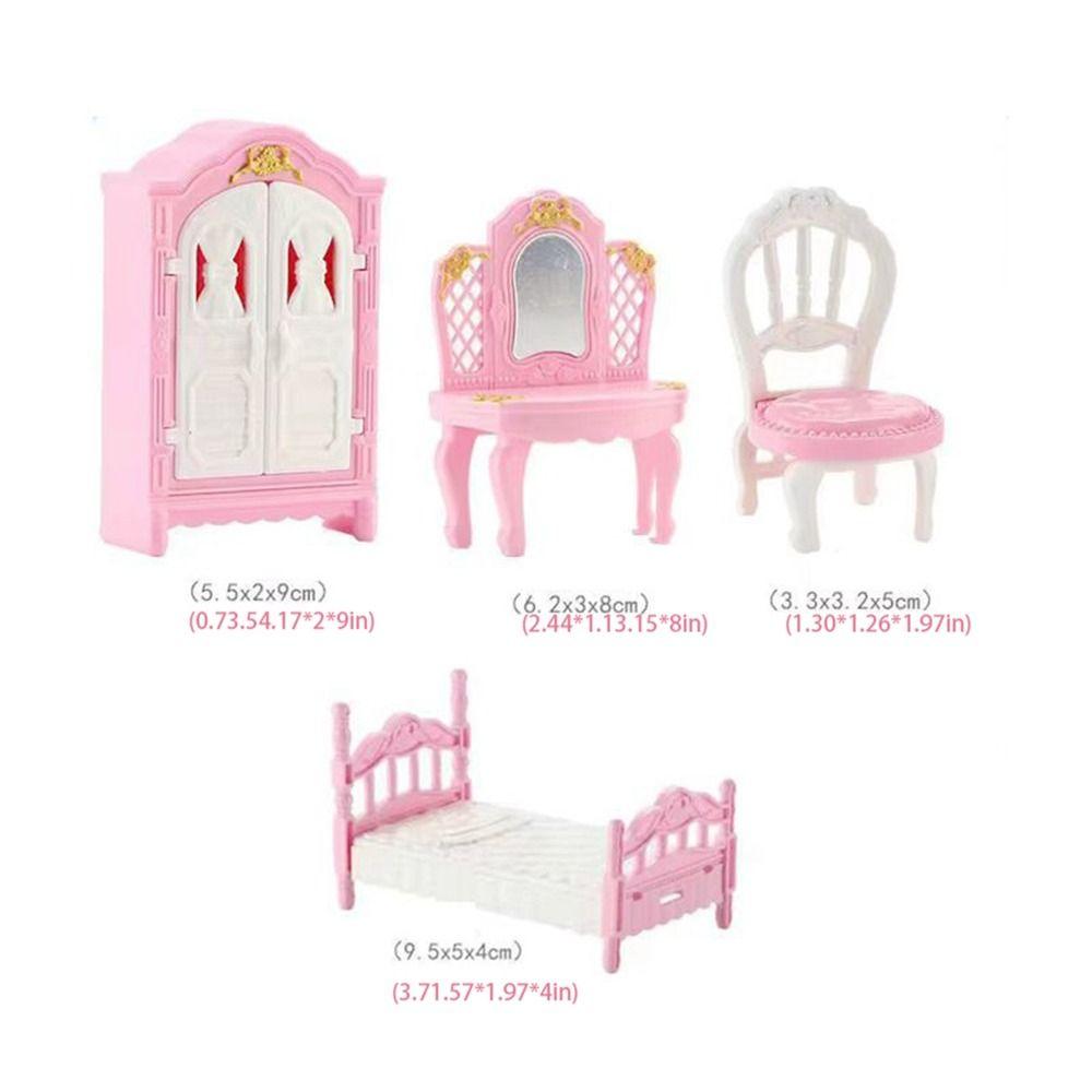 Play Toy Pink Dollhouse Furniture Armchair Couch Set Miniatures Furniture Doll House Accessories