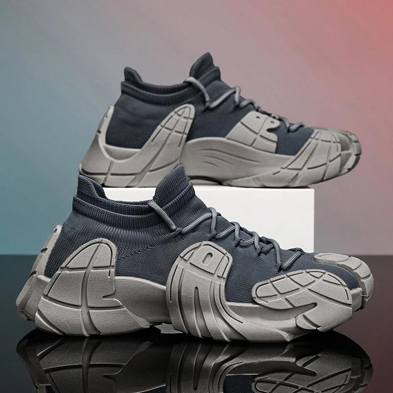 Высокие носки, кроссовки Octopus, дышащая сетка, мужские кроссовки, удобная толстая подошва, спортивная обувь для бега, трендовая обувь для ходьбы