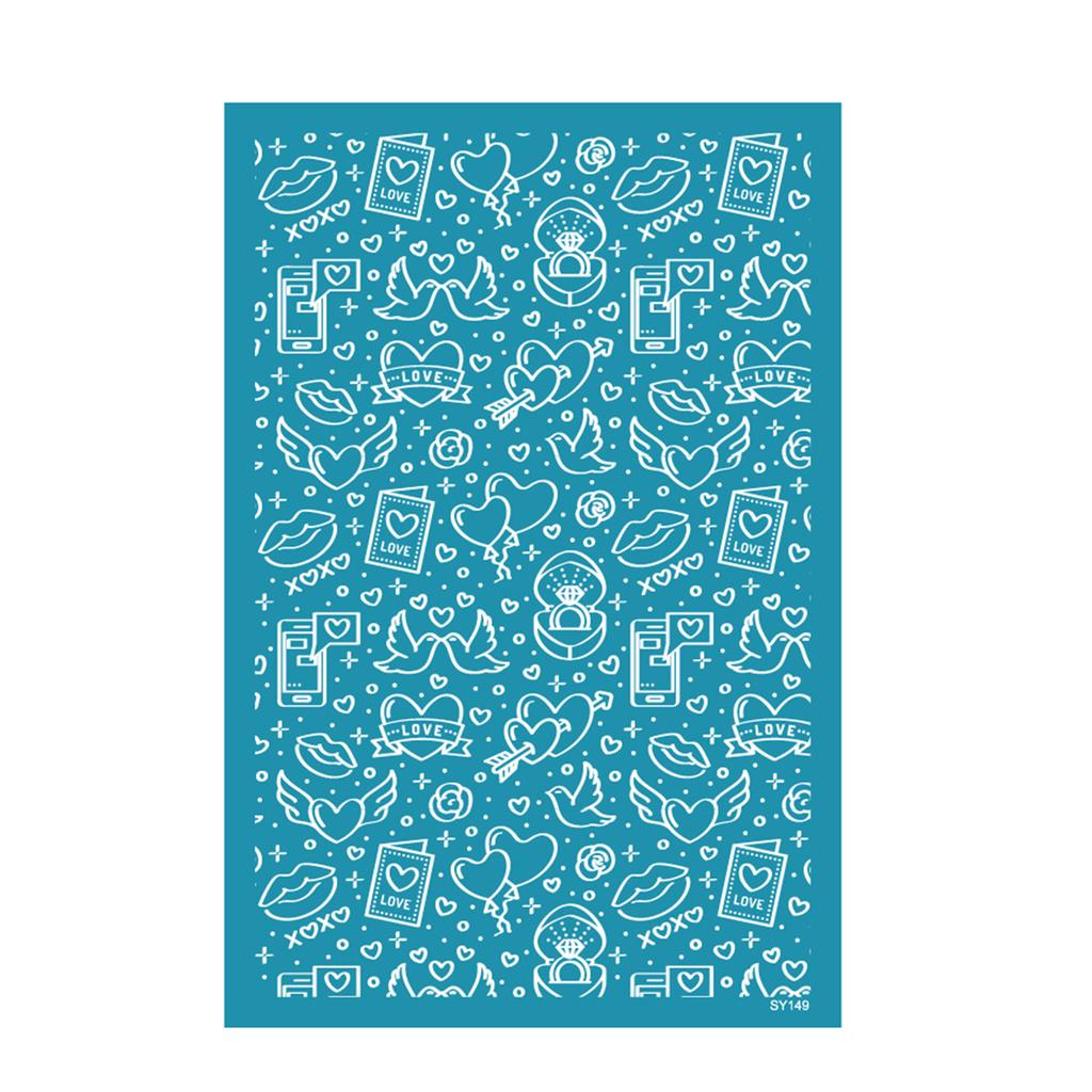 Silk Screen Stencils for Clay Valentines Day Heart Silkscreen Print for DIY Printing On Clay and Earrings Jewelry Clay