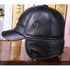 L-2XL, высококачественные шапки из натуральной кожи, зимние теплые наушники из воловьей кожи первого слоя, шапки-бомберы, бархатные утолщенные мужские костяные шапки, папа шапка