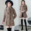 Danish Mink Faux Fur Coat for Women In Korean Slim Fit Style, Perfect for Autumn and Winter.