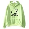 OK I PULL UP Capybara Harajuku Hoodies WOMEN Minimalist Line Design Long-sleeved Sweatshirt Fleece Kawaii/Cute Cartoon Prevalent