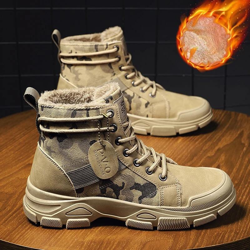 Высокие мужские ботинки модные уличные ботинки на платформе для пустыни повседневные удобные мужские кроссовки британский стиль трендовая обувь